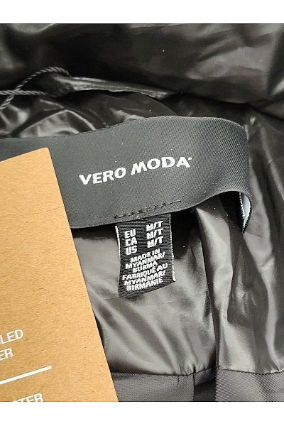 VERO MODA Dámská černá prošívaná puffer bunda se zipem Velikost EU M/T | VERO MODA | obrázek 8