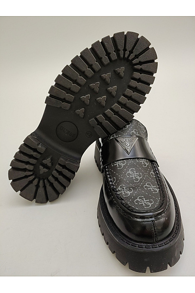 Guess Černé kožené mokasíny na platformě s logem Velikost EU 42 | Guess | obrázek 5