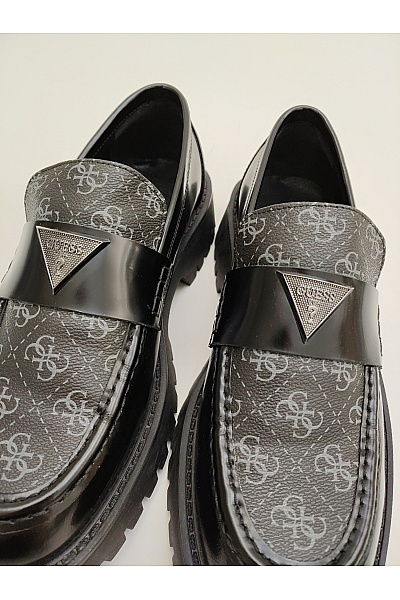 Guess Černé kožené mokasíny na platformě s logem Velikost EU 42 | Guess | obrázek 6