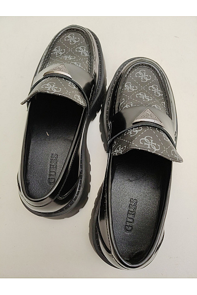 Guess Černé kožené mokasíny na platformě s logem Velikost EU 42 | Guess | obrázek 7