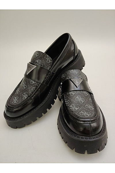Guess Černé kožené mokasíny na platformě s logem Velikost EU 42 | Guess | obrázek 8