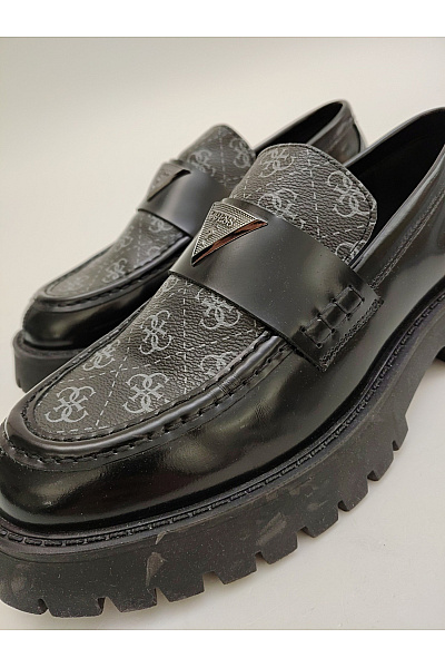 Guess Černé kožené mokasíny na platformě s logem Velikost EU 42 | Guess | obrázek 9