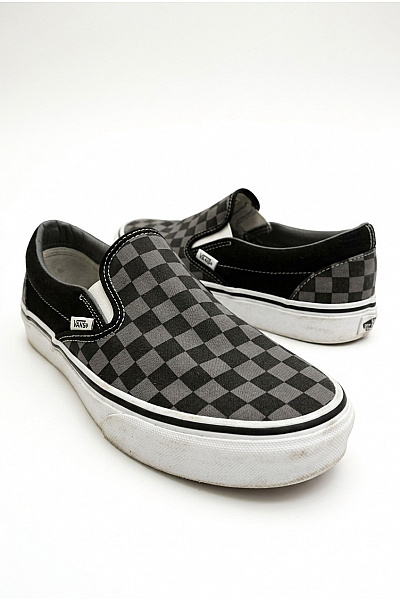 Vans Pánské Tenisky Classic Slip-On Checkerboard Black/Pewter Černé Šedé Vel. EU 42