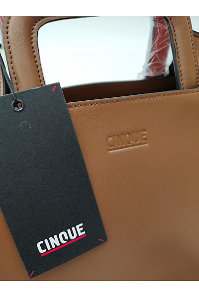 CINQUE Kožená hnědá kabelka do ruky smart casual | CINQUE | obrázek 3