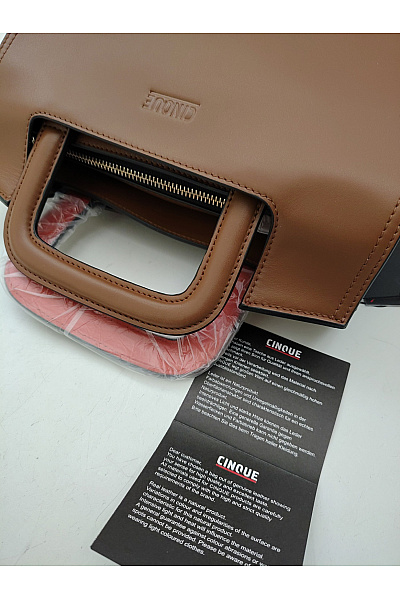 CINQUE Kožená hnědá kabelka do ruky smart casual | CINQUE | obrázek 10