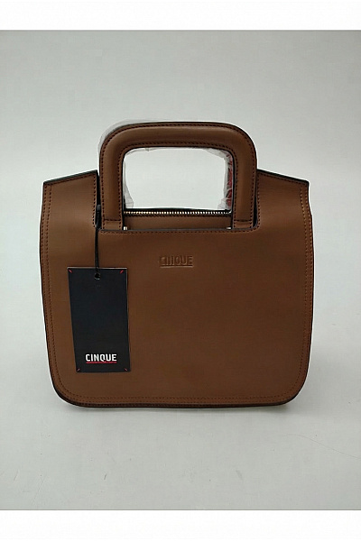 CINQUE Kožená Hnědá Kabelka Do Ruky Smart Casual