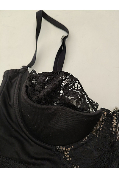 Černá krajková korzetová podprsenka braletového střihu | Unimoda | obrázek 3