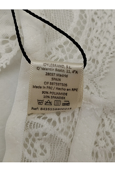 BLACK LIMBA Bílá krajková braletová podprsenka bez kostic Vel. L | BLACK LIMBA | obrázek 7