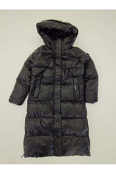 Khujo Dámská černá Prošívaná Dlouhá Zimní Bunda S Kapucí Puffer Vel. S