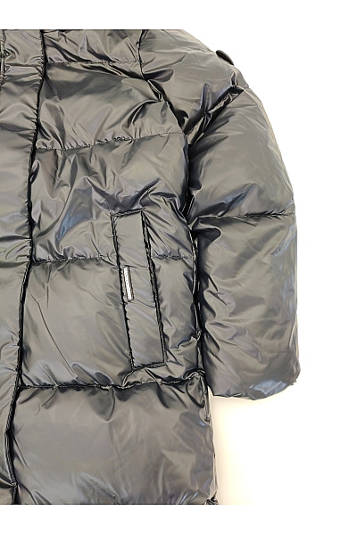 Khujo Dámská černá prošívaná dlouhá zimní bunda s kapucí puffer Vel. S | Khujo | obrázek 2
