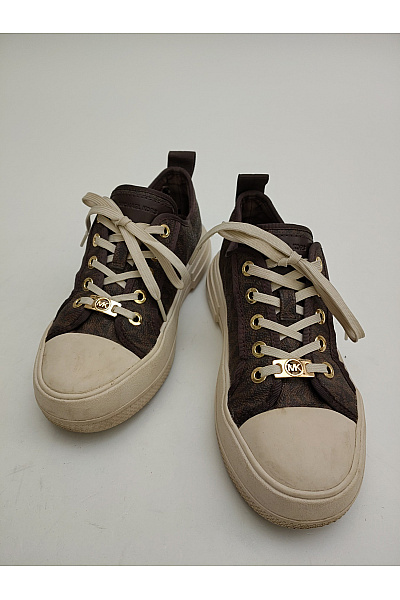 MICHAEL KORS Dámské tenisky Jude Signature Logo Sneaker Hnědé Béžové Velikost US 7M | MICHAEL KORS | obrázek 2