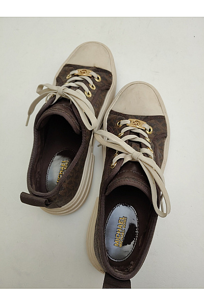 MICHAEL KORS Dámské tenisky Jude Signature Logo Sneaker Hnědé Béžové Velikost US 7M | MICHAEL KORS | obrázek 5
