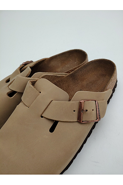 Birkenstock Pánské béžové kožené pantofle s přezkou volnočasové Velikost EU 42 | Birkenstock | obrázek 4