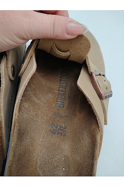 Birkenstock Pánské béžové kožené pantofle s přezkou volnočasové Velikost EU 42 | Birkenstock | obrázek 6