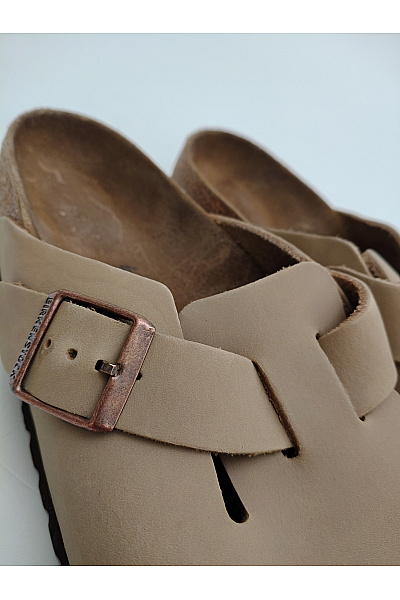Birkenstock Pánské béžové kožené pantofle s přezkou volnočasové Velikost EU 42 | Birkenstock | obrázek 8