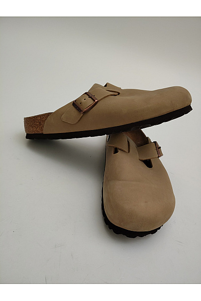 Birkenstock Pánské béžové kožené pantofle s přezkou volnočasové Velikost EU 42 | Birkenstock | obrázek 9