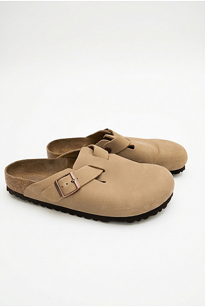 Birkenstock Pánské Béžové Kožené Pantofle S Přezkou Volnočasové Velikost EU 42
