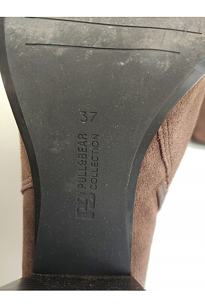 PULL&BEAR Dámské hnědé semišové kotníkové boty na podpatku se zipem Velikost EU 37 | PULL&BEAR | obrázek 7