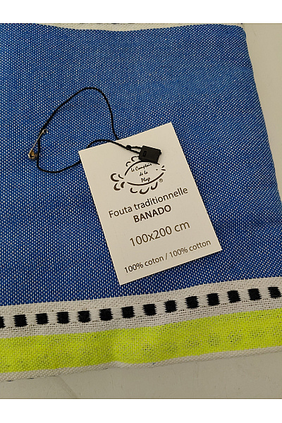 Bavlněná deka na plaž s třásněmi modrá pruhovaná | Unimoda | obrázek 3
