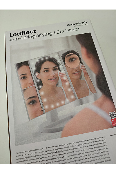 Šedé skládací kosmetické LED zrcadlo se stojánkem | Unimoda | obrázek 3