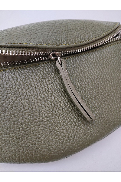 MADE IN ITALY Kožená khaki ledvinka měkká | MADE IN ITALY | obrázek 3