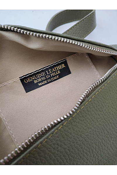 MADE IN ITALY Kožená khaki ledvinka měkká | MADE IN ITALY | obrázek 6