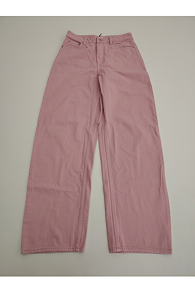 Dámské bavlněné džíny wide leg s vysokým pasem růžové Vel. EU 38 | Unimoda | obrázek 2