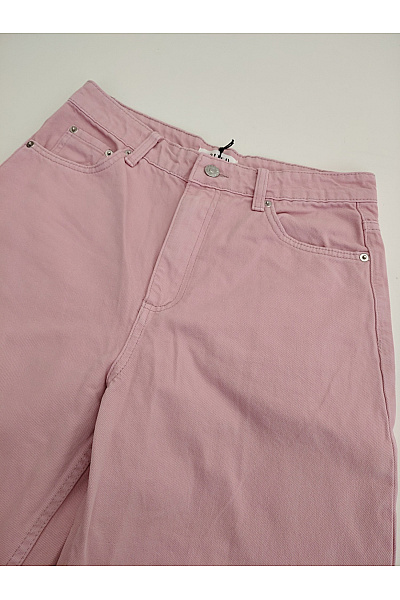 Dámské bavlněné džíny wide leg s vysokým pasem růžové Vel. EU 38 | Unimoda | obrázek 5