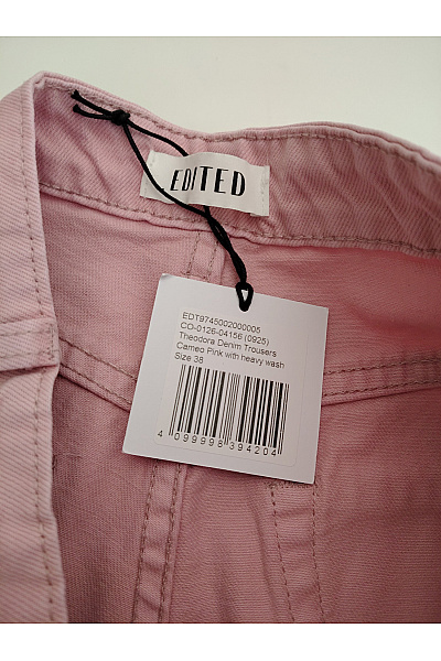 Dámské bavlněné džíny wide leg s vysokým pasem růžové Vel. EU 38 | Unimoda | obrázek 6