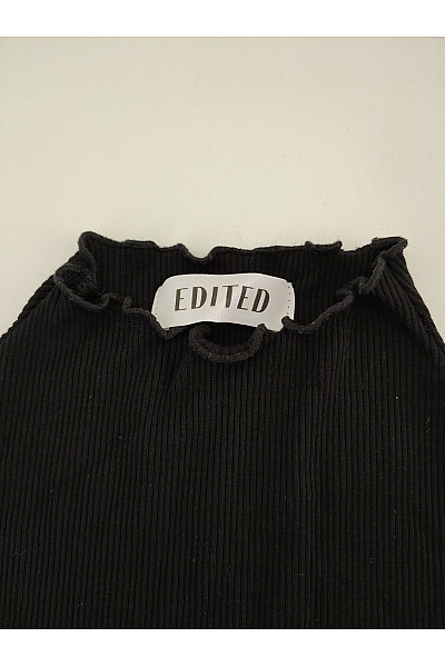 Dámský černý crop top s dlouhým rukávem a stojáčkem basic Vel. XS | Unimoda | obrázek 4