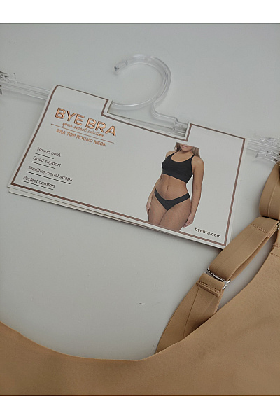BYE BRA Béžová bezešvá sportovní podprsenka bezkosticová hladká Vel. EU L | BYE BRA | obrázek 4