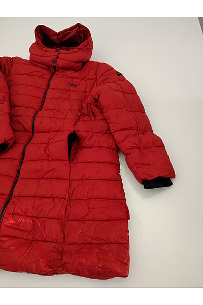 MARIKOO Červená prošívaná zimní bunda s kapucí Velikost 5XL | MARIKOO | obrázek 3