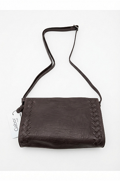 GABOR Hnědá Crossbody Kabelka S Pleteným Vzorem