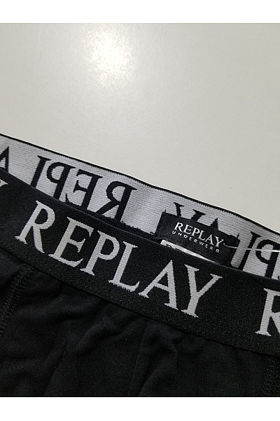 REPLAY Pánské bavlněné boxerky černé | REPLAY | obrázek 4