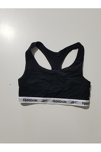 Reebok Černá bavlněná sportovní braletová podprsenka s vykrojenými zády | Reebok | obrázek 2