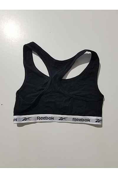 Reebok Černá bavlněná sportovní braletová podprsenka s vykrojenými zády | Reebok | obrázek 3