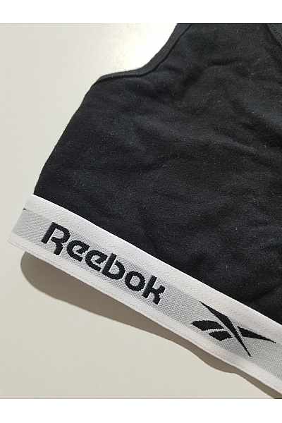 Reebok Černá bavlněná sportovní braletová podprsenka s vykrojenými zády | Reebok | obrázek 4