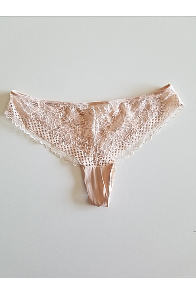 Béžové krajkové tanga luxusní | Unimoda | obrázek 5