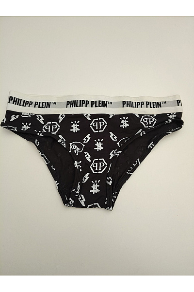 PHILLIP PLEIN Černobílé bavlněné kalhotky s potiskem | PHILLIP PLEIN | obrázek 2
