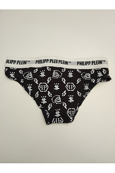 PHILLIP PLEIN Černobílé bavlněné kalhotky s potiskem | PHILLIP PLEIN | obrázek 5
