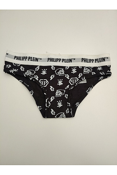 PHILLIP PLEIN Černobílé bavlněné kalhotky s potiskem | PHILLIP PLEIN | obrázek 6