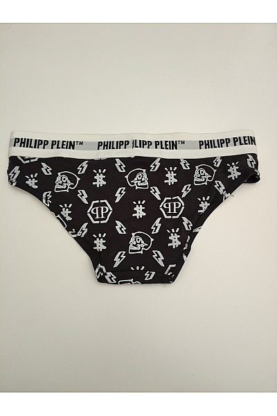 PHILLIP PLEIN Černobílé bavlněné kalhotky s potiskem | PHILLIP PLEIN | obrázek 9