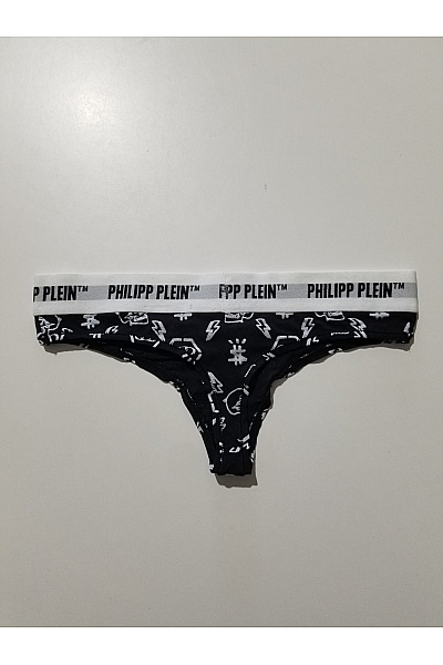 PHILLIP PLEIN Černobílé bavlněné tanga s potiskem lebek | PHILLIP PLEIN | obrázek 6