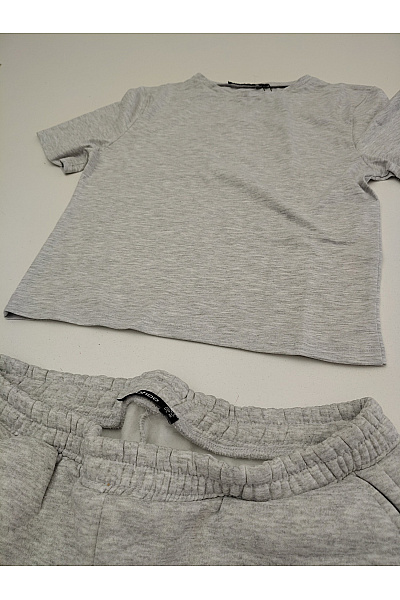 boohoo Dámský domácí komplet široké volné kalhoty a tričko šedé | boohoo | obrázek 7