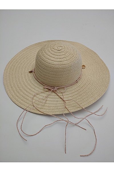 Béžový slaměný klobouk se širokou krempou | Unimoda | obrázek 2