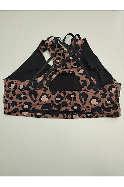 Hnědá sportovní podprsenka s leopardím vzorem a síťovanými zády | Unimoda | obrázek 5