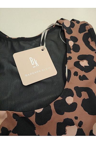 Hnědá sportovní podprsenka s leopardím vzorem a síťovanými zády | Unimoda | obrázek 7