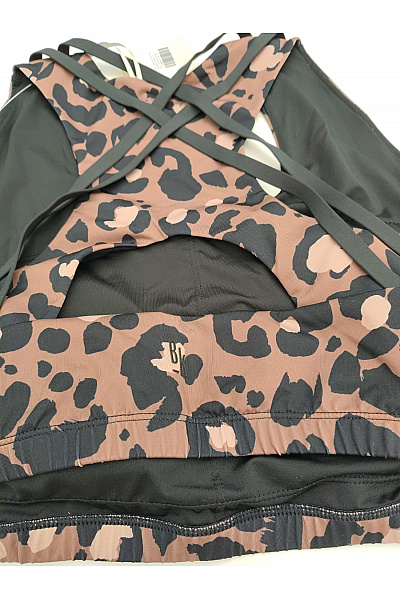 Hnědá sportovní podprsenka s leopardím vzorem a síťovanými zády | Unimoda | obrázek 8